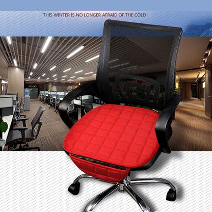 3 PCS / Set Warm Car Seat Cover Cushion Five Seats Universal Two Front Row Seat Covers and One Back Row Seat Cover Car Non-slip Chair Pad Warm Car Mats No Back Plush Cushion(Red) by buy2fix