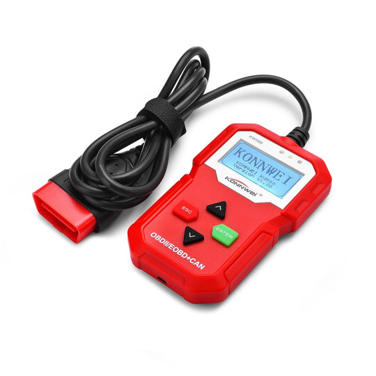 KONNWEI KW590 Mini OBDII Auto Auto Diagnose Scan Tools Auto Scan Adapter Scan Tool (Kann nur 12V Benzin Auto erkennen)(Rot)