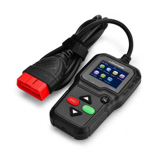 KONNWEI KW680 Mini-OBDII-Auto-Diagnose-Scan-Tools Auto-Scan-Adapter-Scan-Tool (kann Batterie und Spannung erkennen, erkennt nur 12-V-Benzinauto) (Schwarz)