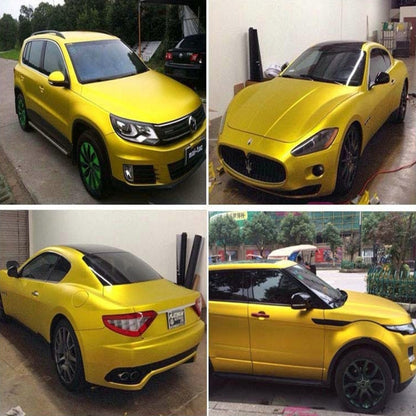 5m * 0.5m Ice Blue Metallic Matte Icy Ice Car Decal Wrap Auto Wrapping Vehicle Sticker Motorcycle Sheet Tint Vinyl Air Bubble Free(Gold) by buy2fix