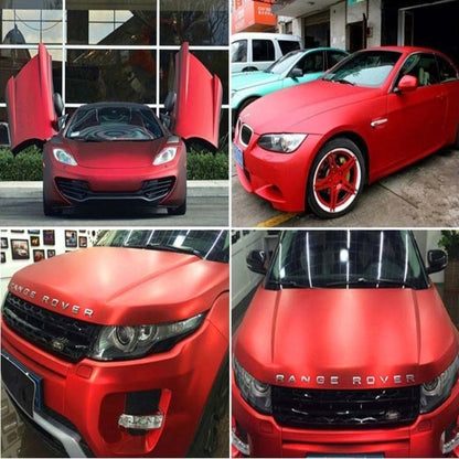 5m * 0.5m Ice Blue Metallic Matte Icy Ice Car Decal Wrap Auto Wrapping Vehicle Sticker Motorcycle Sheet Tint Vinyl Air Bubble Free(Red) by buy2fix