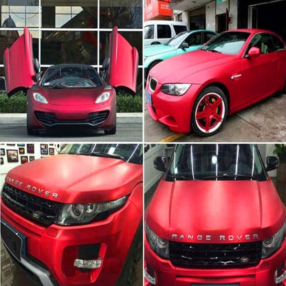 5m * 0.5m Ice Blue Metallic Matte Icy Ice Car Decal Wrap Auto Wrapping Vehicle Sticker Motorcycle Sheet Tint Vinyl Air Bubble Free(Wine Red) by buy2fix