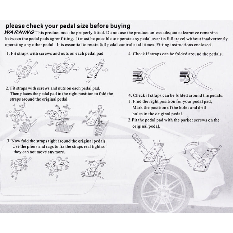 CS-321 3 in 1 Non-Slip Manual Car Truck Pedals Foot Brake Pad Cover Set (Black) by buy2fix