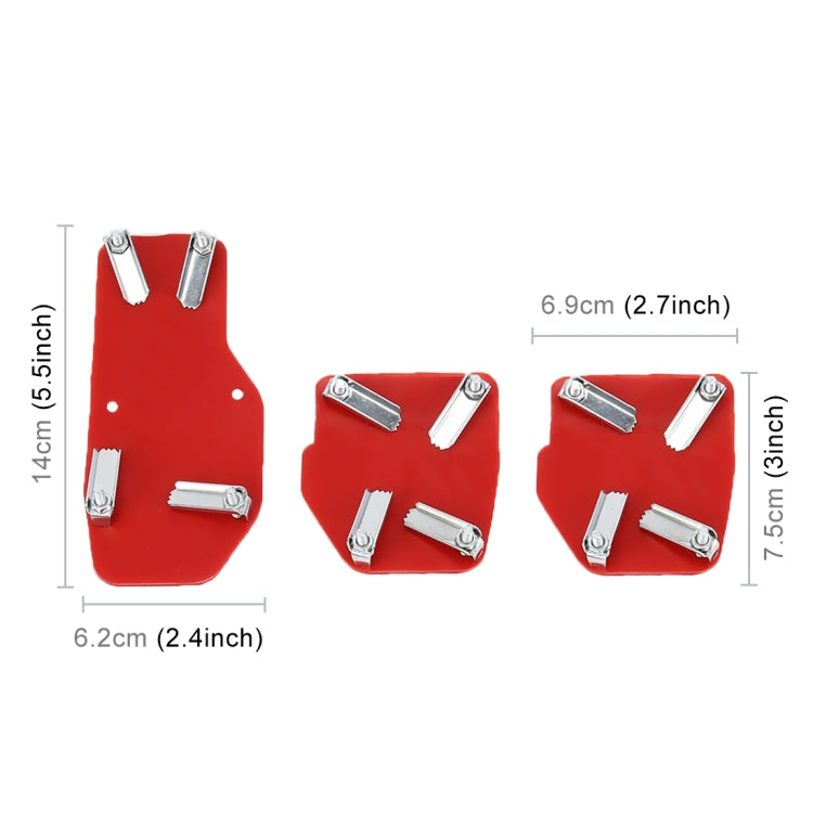 CS-321 3 in 1 Non-Slip Manual Car Truck Pedals Foot Brake Pad Cover Set (Red) - Foot Pedal by buy2fix | Online Shopping UK | buy2fix