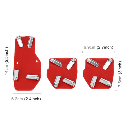 CS-321 3 in 1 Non-Slip Manual Car Truck Pedals Foot Brake Pad Cover Set (Red) - Foot Pedal by buy2fix | Online Shopping UK | buy2fix