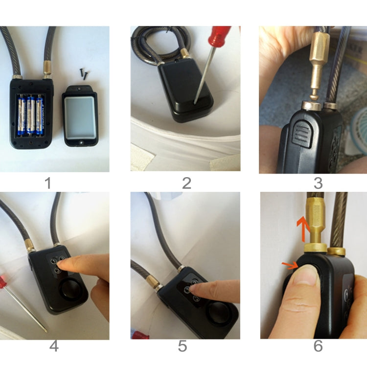 Bicycle Password Alarm IP44 Waterproof Burglar Vibration Alarm(Black) by buy2fix