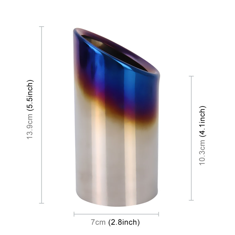 2 PCS Car Styling Stainless Steel Exhaust Tail Muffler Tip Pipe for VW Volkswagen 1.4T Swept Volume(Blue) - Exhaust Pipes by buy2fix | Online Shopping UK | buy2fix