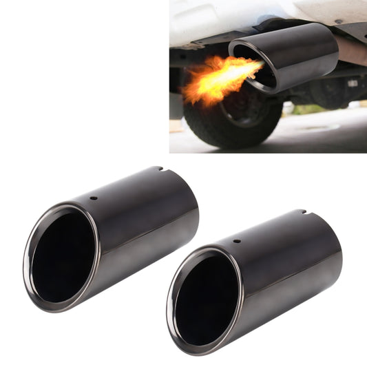 2 PCS Car Styling Stainless Steel Exhaust Tail Muffler Tip Pipe for VW Volkswagen 1.8T/2T Swept Volume, Audi A1/A3/A4L/Q3/Q5(Black) - Exhaust Pipes by buy2fix | Online Shopping UK | buy2fix
