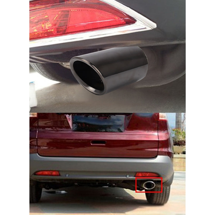 2 PCS Car Styling Stainless Steel Exhaust Tail Muffler Tip Pipe for VW Volkswagen 1.8T/2T Swept Volume, Audi A1/A3/A4L/Q3/Q5(Black) - Exhaust Pipes by buy2fix | Online Shopping UK | buy2fix
