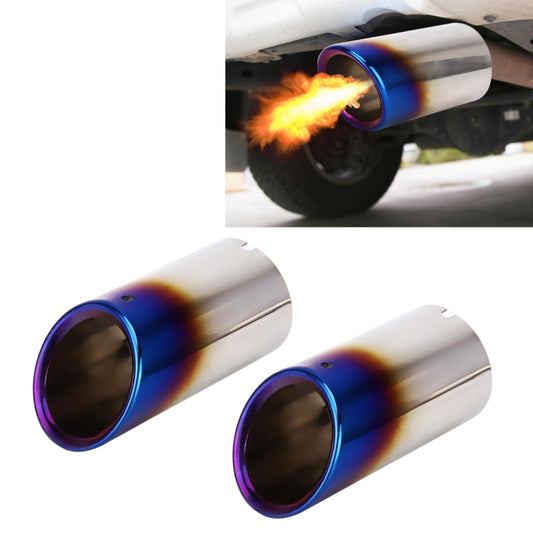 2 PCS Car Styling Stainless Steel Exhaust Tail Muffler Tip Pipe for VW Volkswagen 1.8T/2T Swept Volume, Audi A1/A3/A4L/Q3/Q5(Blue) - Exhaust Pipes by buy2fix | Online Shopping UK | buy2fix