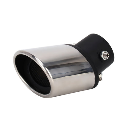 Universal Car Styling Stainless Steel Curved Bolt-on Exhaust Tail Muffler Tip Pipe with Mesh(Black) - Exhaust Pipes by buy2fix | Online Shopping UK | buy2fix