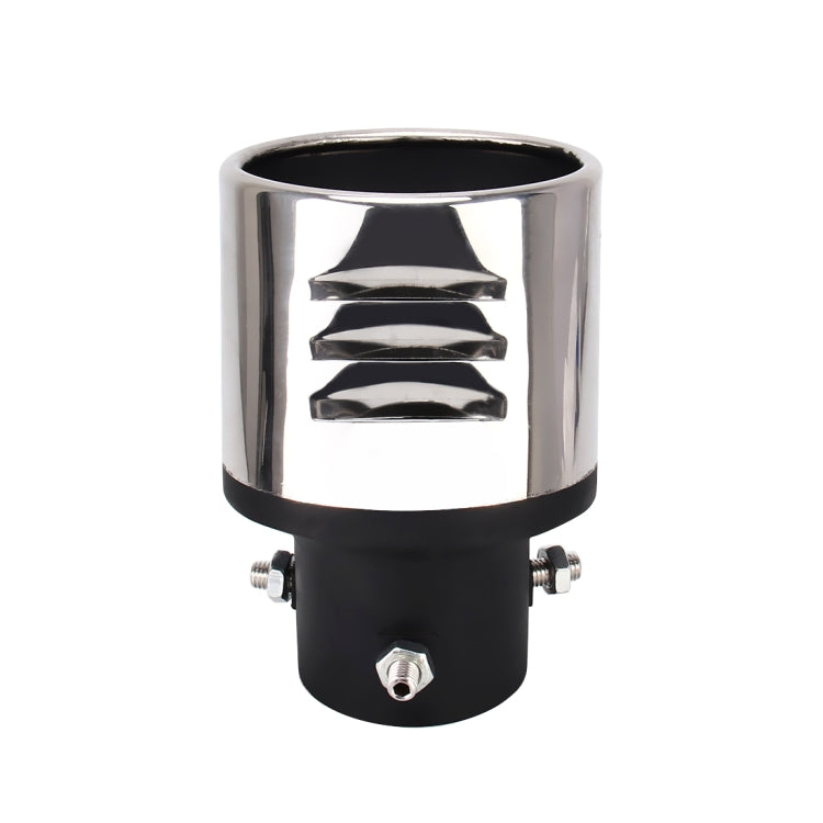 Universal Car Styling Stainless Steel Curved Bolt-on Exhaust Tail Muffler Tip Pipe with Mesh(Black) - Exhaust Pipes by buy2fix | Online Shopping UK | buy2fix