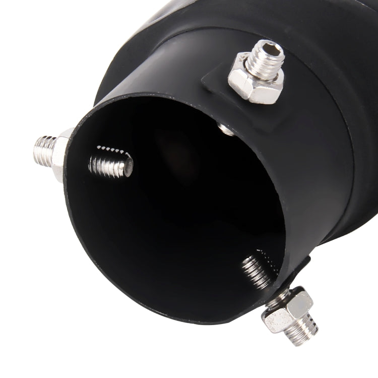 Universal Car Styling Stainless Steel Curved Bolt-on Exhaust Tail Muffler Tip Pipe with Mesh(Black) - Exhaust Pipes by buy2fix | Online Shopping UK | buy2fix