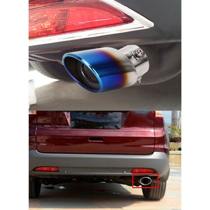 Universal Car Styling Stainless Steel Curved Bolt-on Exhaust Tail Muffler Tip Pipe with Mesh(Blue) - Exhaust Pipes by buy2fix | Online Shopping UK | buy2fix