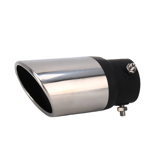 Universal Car Styling Stainless Steel Straight Bolt-on Exhaust Tail Muffler Tip Pipe with Mesh(Black) - Exhaust Pipes by buy2fix | Online Shopping UK | buy2fix