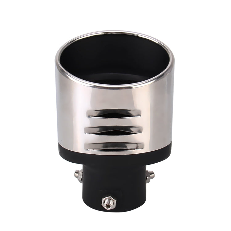 Universal Car Styling Stainless Steel Straight Bolt-on Exhaust Tail Muffler Tip Pipe with Mesh(Black) - Exhaust Pipes by buy2fix | Online Shopping UK | buy2fix