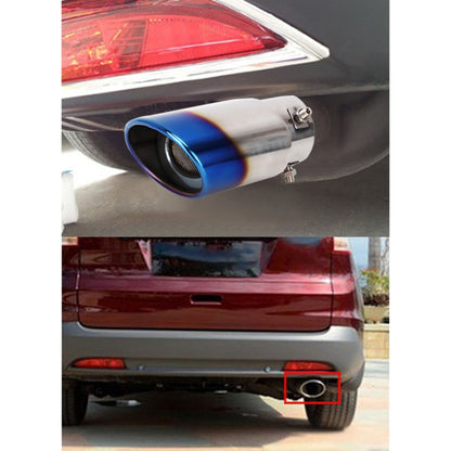 Universal Car Styling Stainless Steel Straight Bolt-on Exhaust Tail Muffler Tip Pipe with Mesh(Blue) - Exhaust Pipes by buy2fix | Online Shopping UK | buy2fix