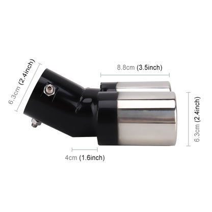 Universal Car Styling Stainless Steel Curved Double Outlets Exhaust Tail Muffler Tip Pipe(Black) - Exhaust Pipes by buy2fix | Online Shopping UK | buy2fix