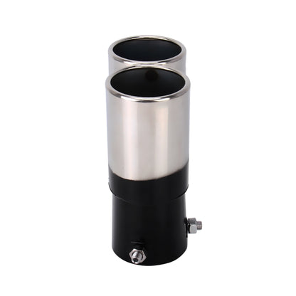 Universal Car Styling Stainless Steel Straight Double Outlets Exhaust Tail Muffler Tip Pipe(Black) - Exhaust Pipes by buy2fix | Online Shopping UK | buy2fix