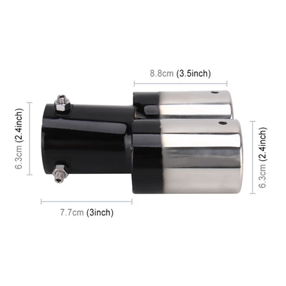 Universal Car Styling Stainless Steel Straight Double Outlets Exhaust Tail Muffler Tip Pipe(Black) - Exhaust Pipes by buy2fix | Online Shopping UK | buy2fix
