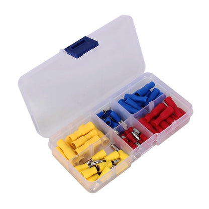 60 in 1 Mixed Cold Press Electrical Insulated Terminals Bullet Solderless Crimp Connectors Kit - Booster Cable & Clip by buy2fix | Online Shopping UK | buy2fix