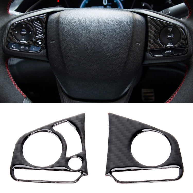 2 in 1 Carbon Fiber Steering Wheel Button Trim Interior DIY Sticker for Honda Civic 10th Gen 2016-2019(Deluxe) by buy2fix