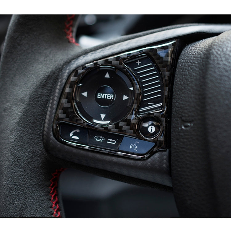 2 in 1 Carbon Fiber Steering Wheel Button Trim Interior DIY Sticker for Honda Civic 10th Gen 2016-2019(Deluxe) by buy2fix