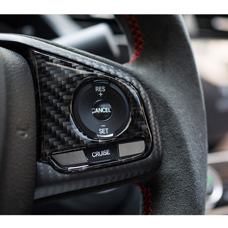 2 in 1 Carbon Fiber Steering Wheel Button Trim Interior DIY Sticker for Honda Civic 10th Gen 2016-2019(Deluxe) by buy2fix