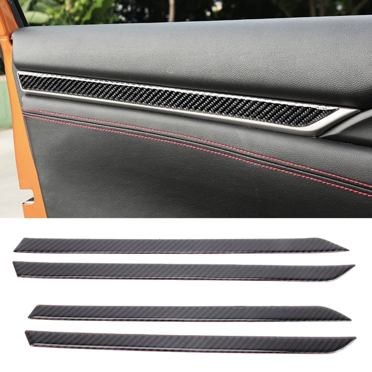Carbon Fiber 3D Interior Door Trim Decals DIY Decorative Sticker for Honda Civic 10th Gen 2016-2019 by buy2fix