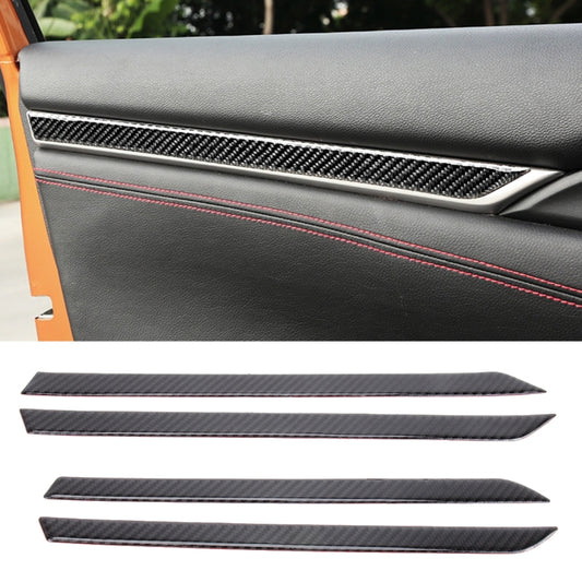 Carbon Fiber 3D Interior Door Trim Decals DIY Decorative Sticker for Honda Civic 10th Gen 2016-2019 by buy2fix