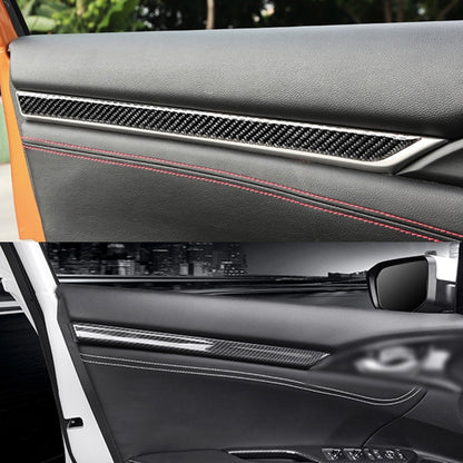 Carbon Fiber 3D Interior Door Trim Decals DIY Decorative Sticker for Honda Civic 10th Gen 2016-2019 by buy2fix