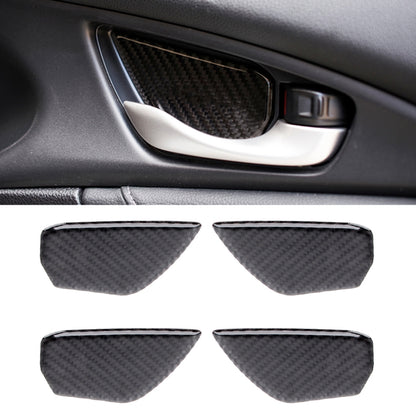 Carbon Fiber Inner Door Handle Bowl Cover Trim Decals Decorative Sticker for Honda Civic 10th Gen by buy2fix