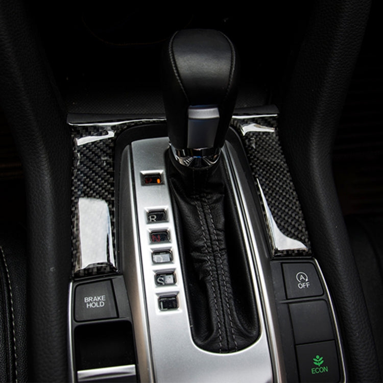 Carbon Fiber 3D DIY Shift Gear Panel Knob Cover Trim Decorative Sticker for Honda Civic 10th Gen 2016-2019 by buy2fix