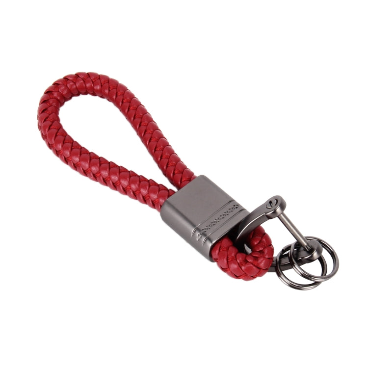 PU Leather Braided Strap Zinc Alloy Keychain Keyring, Random Color Delivery by buy2fix