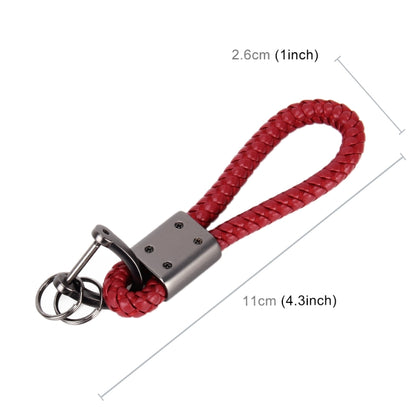 PU Leather Braided Strap Zinc Alloy Keychain Keyring, Random Color Delivery by buy2fix
