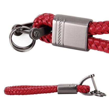 PU Leather Braided Strap Zinc Alloy Keychain Keyring, Random Color Delivery by buy2fix