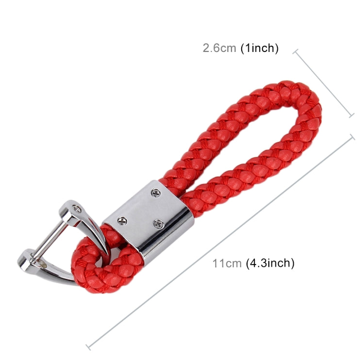 PU Leather Braided Strap Crystal Inlaid Keychain Keyring, Random Color Delivery by buy2fix