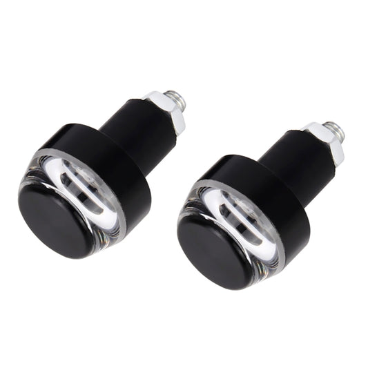 Pair Motorcycle Turn Double Light Grip Bar Plug Strobe Side Marker End LED Handlebar Lamp, Yellow and White Light - Signal Lights by buy2fix | Online Shopping UK | buy2fix