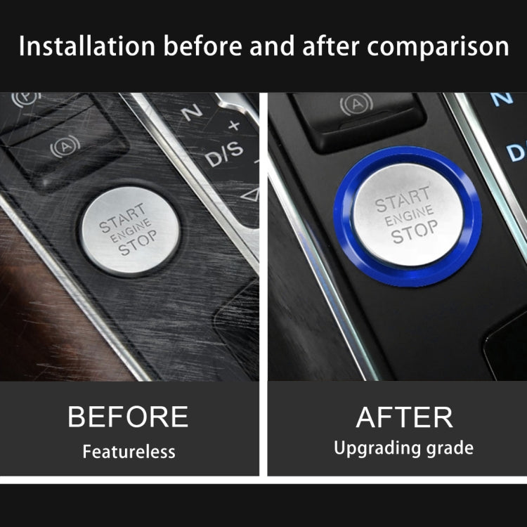 Car Engine Start Key Push Button Ring Trim Aluminum Alloy Sticker Decoration for Audi(Blue) by buy2fix