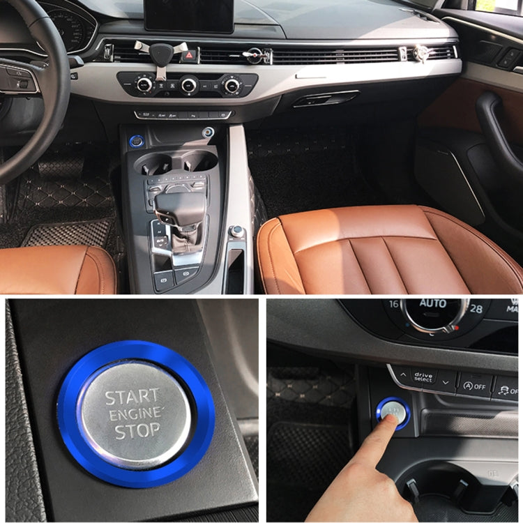 Car Engine Start Key Push Button Ring Trim Aluminum Alloy Sticker Decoration for Audi(Blue) by buy2fix