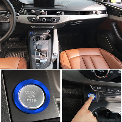 Car Engine Start Key Push Button Ring Trim Aluminum Alloy Sticker Decoration for Audi(Blue) by buy2fix