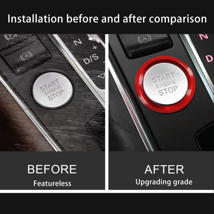 Car Engine Start Key Push Button Ring Trim Aluminum Alloy Sticker Decoration for Audi(Red) by buy2fix