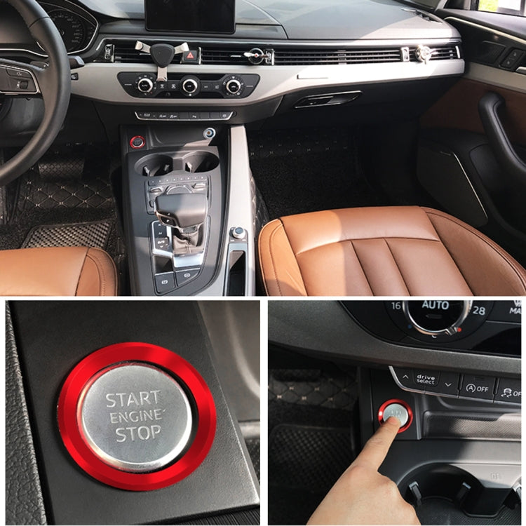 Car Engine Start Key Push Button Ring Trim Aluminum Alloy Sticker Decoration for Audi(Red) by buy2fix