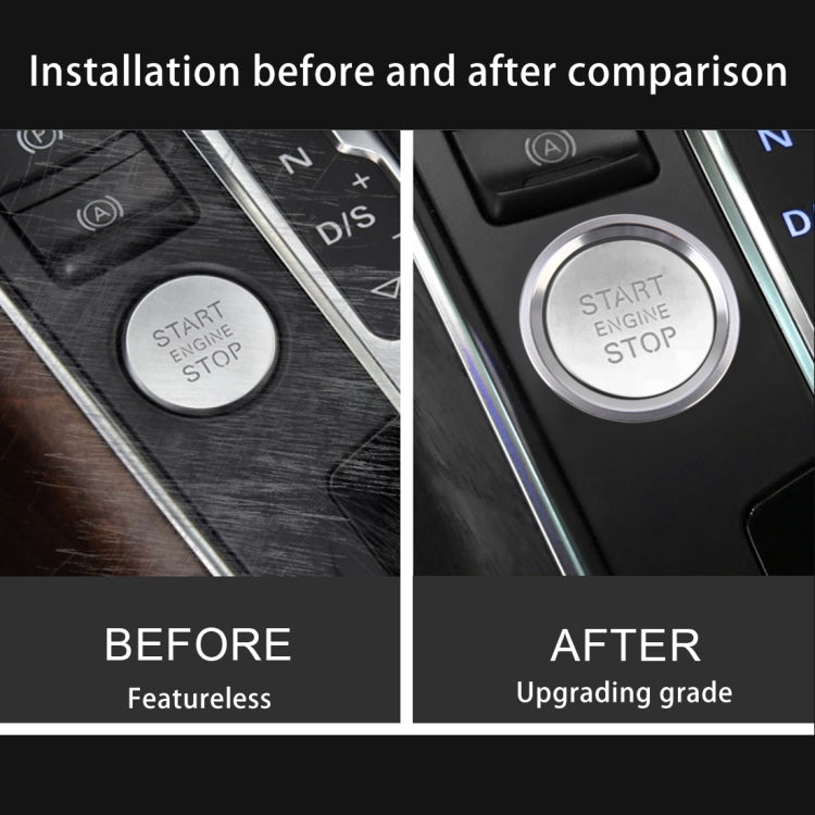 Car Engine Start Key Push Button Ring Trim Aluminum Alloy Sticker Decoration for Audi(Silver) by buy2fix