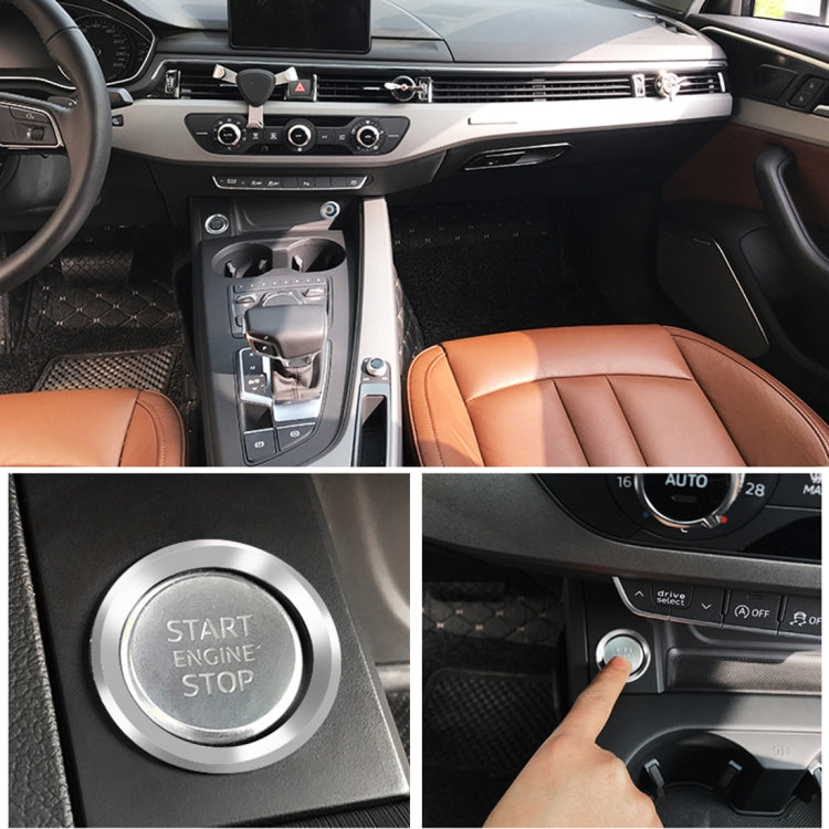 Car Engine Start Key Push Button Ring Trim Aluminum Alloy Sticker Decoration for Audi(Silver) by buy2fix