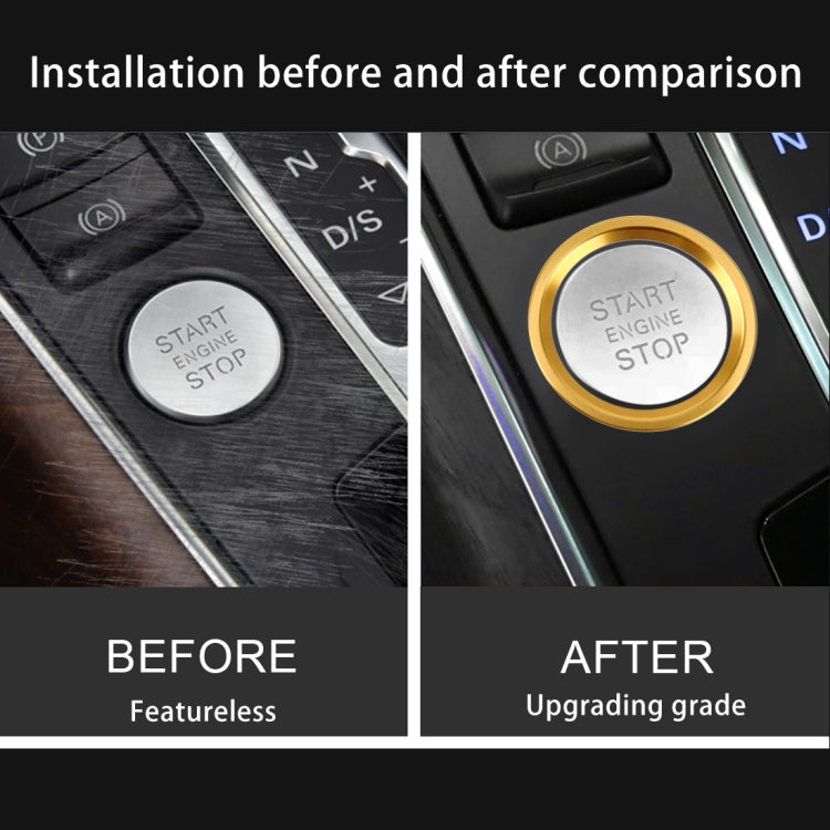Car Engine Start Key Push Button Ring Trim Aluminum Alloy Sticker Decoration for Audi(Gold) by buy2fix