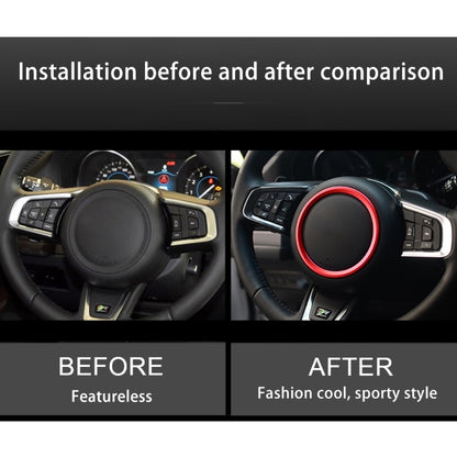 Car Auto Steering Wheel Aluminum Alloy Ring Cover Trim Sticker Decoration for Jaguar(Red) by buy2fix