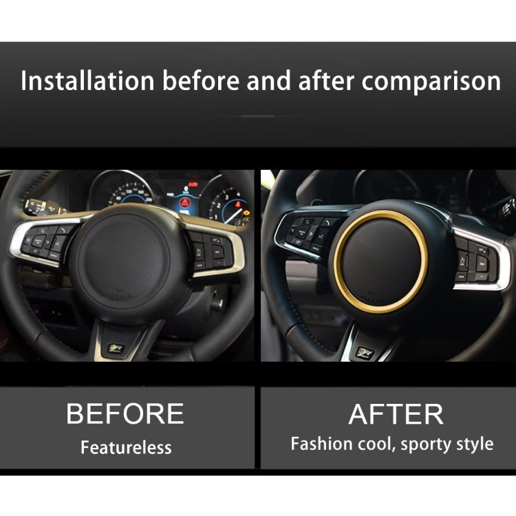 Car Auto Steering Wheel Aluminum Alloy Ring Cover Trim Sticker Decoration for Jaguar(Gold) by buy2fix