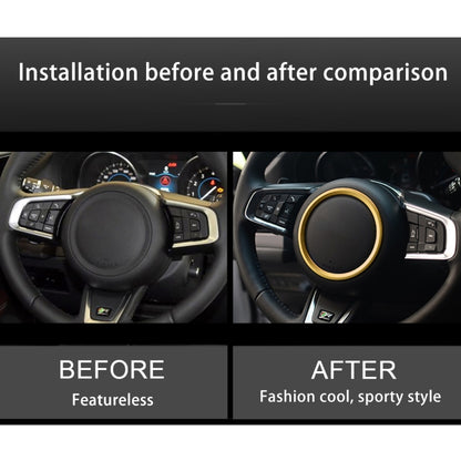 Car Auto Steering Wheel Aluminum Alloy Ring Cover Trim Sticker Decoration for Jaguar(Gold) by buy2fix