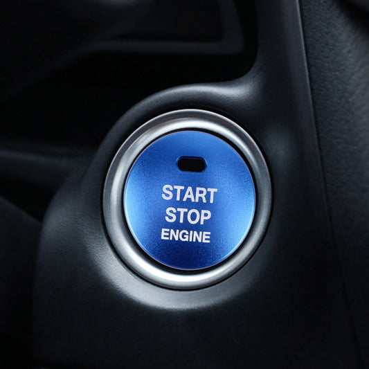 3D Aluminum Alloy Engine Start Stop Push Button Cover Trim Decorative Sticker for Mazda CX4 / CX5 / Axela / ATENZA(Blue) - Decoration Rings by buy2fix | Online Shopping UK | buy2fix